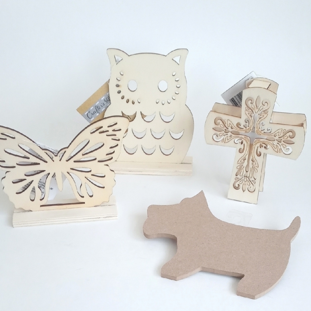 Set of 4 Crafters Corner Wooden Animals, Cross Deco Crafts for Painting Fun! - Picture 5 of 6